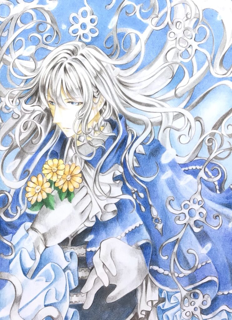 銀色の男性イラスト