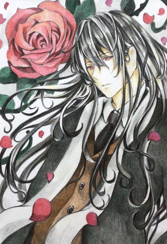 黒髪の長髪男子