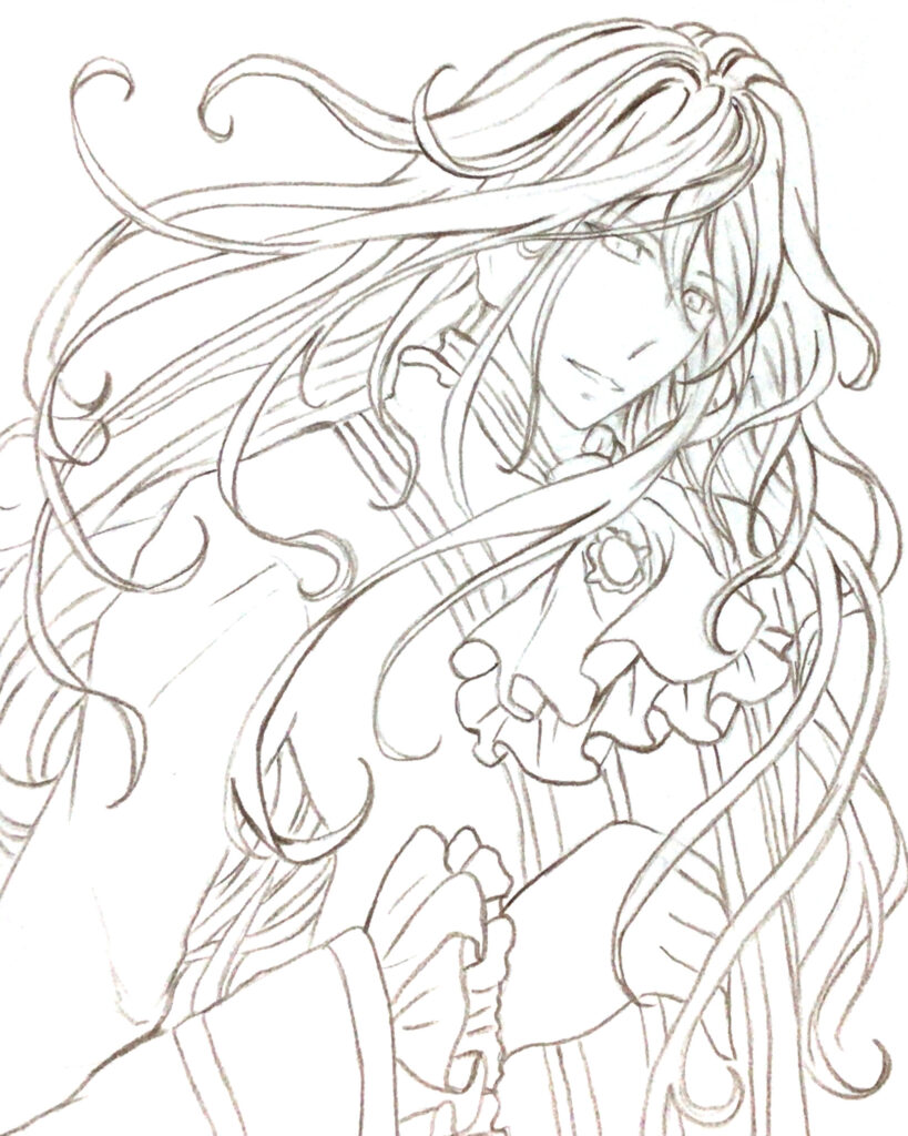 貴族風の長髪男子イラスト