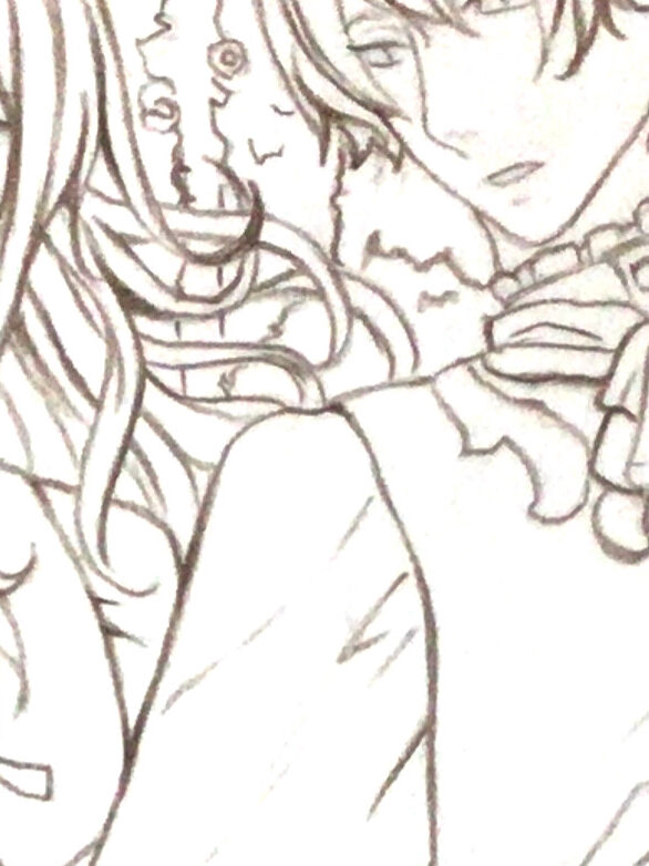 長髪の庭師と主イラスト