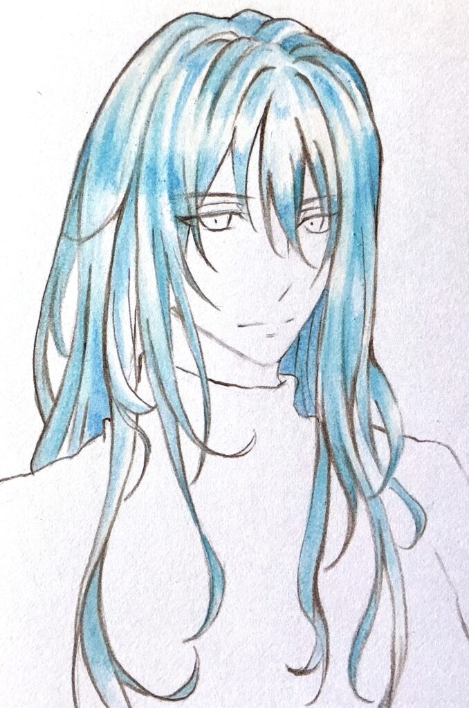 水色を重ね塗り