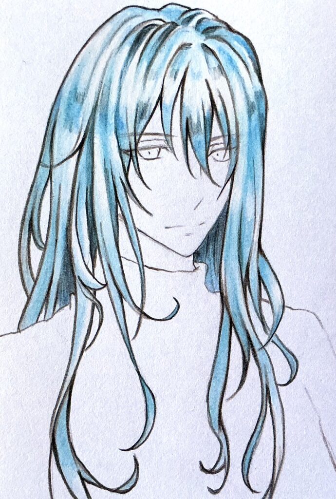 黒色で影を塗る