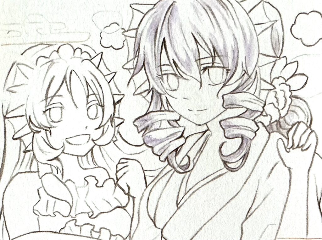 すみれ色を塗る