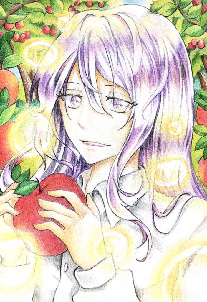 りんごの男の子イラスト