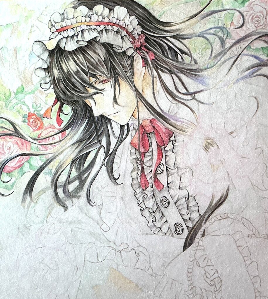 黒髪のメイド男子製作中