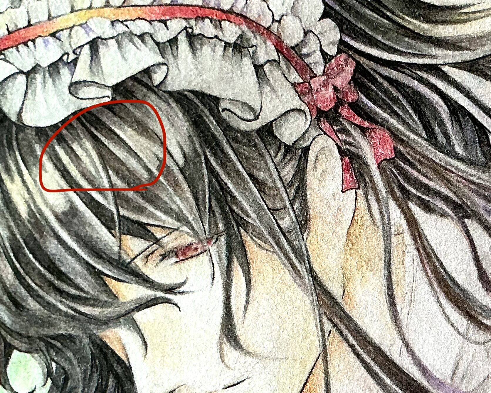 ハイライトに黄色と白色混ぜる