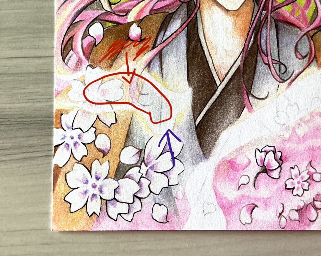 桜イラスト光の表現