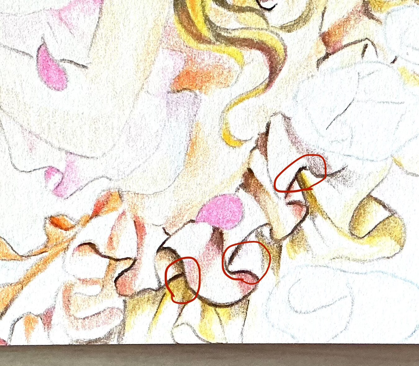 フリルの影を塗る