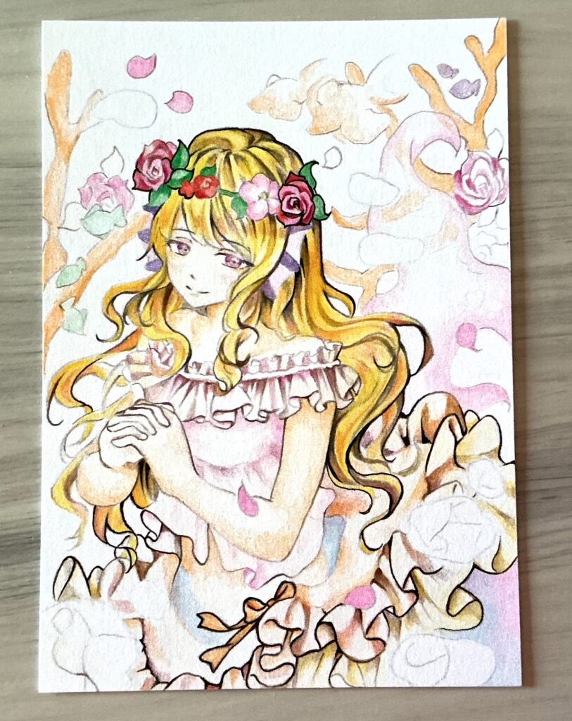 マーメイドのイラスト色塗り中